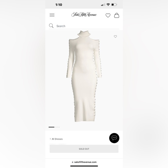 Worn once!! Alice and Olivia kahlo Studded cold shoulder midi dress - Picture 5 of 5